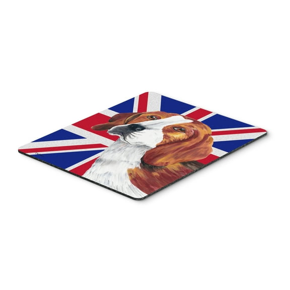 "Beagle with English Union Jack British Flag Mouse Pad Hot Pad or Trivet"