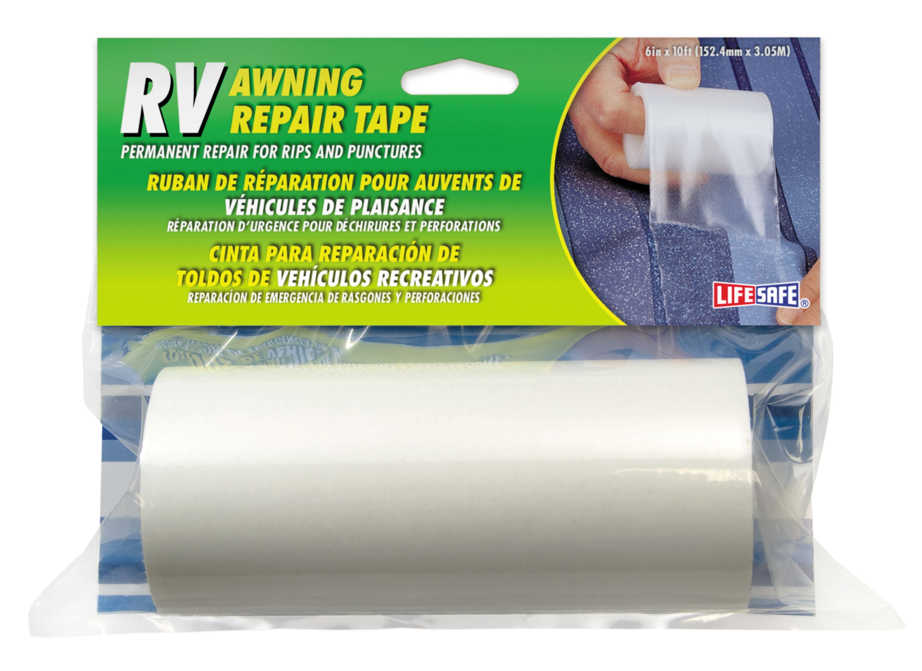 LLPT Awning Repair Tape 4” x 33 Ft Vinyl RV Tent Repair Tape Punctures Protection Patch Tape for Camper Tent Awning Patio Canopy Tarpaulin Furniture Storage Box Transparent RTC433 
