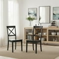 thumbnail image 2 of FurniFact Black Dining Chair, Wooden Seat, X-Back, Set of 2, Wooden, 2 of 5
