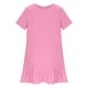 thumbnail image 2 of TaTaai Plus Size Women's Casual Midi Dress Short Sleeve Round Neck Linen Feel Solid Color Ruffle Hem Loose Fit Summer Dress Gift, 2 of 7