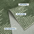 thumbnail image 5 of Hasoo Washable Carpet Diamond Stripes Area Rug for Living Room Bedroom Dorm Modern Low Pile Neutral Soft Indoor Rug, Green 8' x 10', 5 of 5