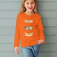 thumbnail image 5 of CLOISE Girls Shirts Long Sleeve Boys Toddler Crew Neck Tops Print Casual Fashion Fall Winter Clothes Orange 5T, 5 of 5