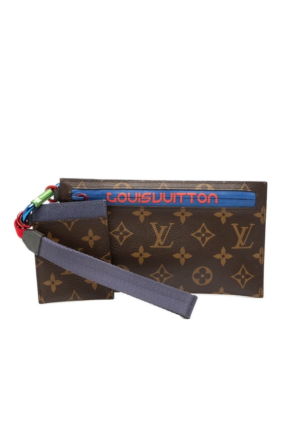 Pre-Owned Louis Vuitton Monogram Pacific Ribbon Pouch Clutch Bag M63045 Brown Leather... (Good)