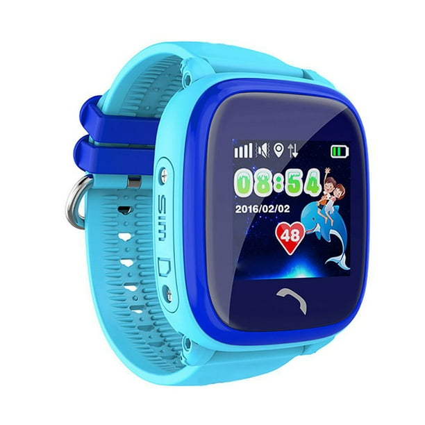 Reloj inteligente con teléfono GPS para niños IP67 Rastreador de ubicación de llamadas a prueba de agua Pulsera con reloj de pulsera antipérdida para niños, Azul Vogacara DZ4838-01B