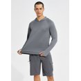 thumbnail image 5 of BALEAF Men's UV SPF Hoodie Shirt UPF 50+ Sun Protection Long Sleeve T-Shirts Rash Guard Fishing Swimming Lightweight Light Gray Heather L, 5 of 7