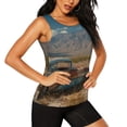 thumbnail image 2 of Balery Deserted Classic Car Landscape Camiseta sin mangas estampada ligera para mujer, tops de entrenamiento sin mangas, camisetas de yoga transpirables de secado rápido.-X-Large, 2 of 7