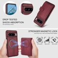 thumbnail image 3 of Allytechgroup Detachable Cards Holder Case for Google Pixel 8 Pro, RFID Blocking 2 In 1 Wallet PU Leather Case with Stand Compatible with Magsafe Shockproof Cover for Google Pixel 8 Pro, Winered, 3 of 5