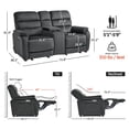 thumbnail image 3 of MCombo Zero Wall Hugger Power Recliner Loveseat with Console for Living Room, RVs, Small Spaces, Fabric, Dark Grey, 3 of 10