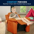 thumbnail image 6 of Flash Furniture Charlie Deluxe Padded Contemporary Orange Vinyl Kids Recliner with Storage Arms, 6 of 14