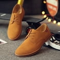 thumbnail image 5 of Tawop Dress Shoes for Men Faux Leather Casual British Fashion Suede Beige Size:8, 5 of 6