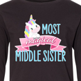 thumbnail image 4 of Inktastic Most Magical Middle Sister- cute unicorn Long Sleeve Youth T-Shirt, 4 of 5