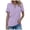 Purple, variant on Womens T Shirts Women Short Sleeve V Neck Summer Casual Work Basic Tees Blue Loose Fit Basic Blouse L