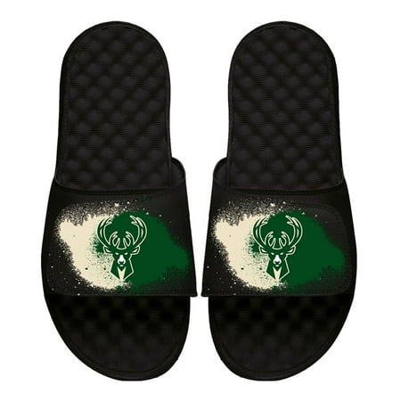 

Youth ISlide Black Milwaukee Bucks Spray Paint Slide Sandals