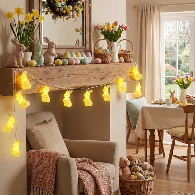 Fridja Summer Clearance Easter Bunny Carrot String Lights LED Mini Lights Scene Decorations Ambient Lighting