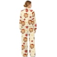 thumbnail image 6 of Renewold Two Piece Lounge Sets for Women Comfiest Airport Outfits Leisure Outfits Matching Set Drawstring Mock Neck Top Wide Leg Lounge Pants, Cartoon Capybara Fruit Print, M, 6 of 7