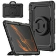 thumbnail image 2 of for Samsung Galaxy Tab S8+ Plus/S7 FE/S7+ Plus Case 12.4 inch, 360 Rotating Shockproof Cover with Stand, Handle, Shoulder Strap (SM-X800/T730/T970), Black, 2 of 7