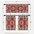 thumbnail image 5 of Tribal Red Kitchen Curtains Western Boho Geometric Window Curtains Valance and Tier Set 36 Inch, Vintage Ethnic Rod Pocket Short Tier Curtain, Abstract Small Cafe Curtains for Kitchen Decor, 5 of 6