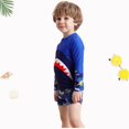 thumbnail image 4 of GYRATEDREAM Boys 2 Piece Rash Guard Set Swimsuit UPF 50+ Long Sleeve Swimwear with Swim Trunks Bathing Suit for 4-8Y Sea Blue, 4 of 8
