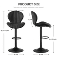 thumbnail image 2 of Daluvenix Swivel Bar Stools Set of 2 with Back, Adjustable Counter Height Bar Chairs with Heavy Duty Metal Base for Kitchen Island Dining Room Pub, Black, 2 of 6