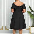 thumbnail image 5 of Ruyang Dresses for Women, Women's V Neck Off The Shoulder Straps Big Dress Banquet Dress Womens Summer Beach Sundress, 5 of 6
