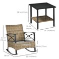 thumbnail image 3 of Outsunny 3 Pieces Patio Set w/ Two-tier Table, Wicker Bistro Set, Grey, 3 of 10