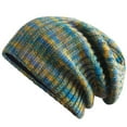 thumbnail image 2 of SPRING PARK Women Mixed-Color Stripe Beanie Winter Hat for Women Cable Knit Hats Warm Chunky Knitted Cap for Cold Weather, 2 of 8