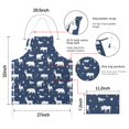 thumbnail image 7 of Dark Blue Christmas Animal Apron-Garden Aprons for Women with Pockets-Cotton Linen Waterproof Kitchen Cooking Gardening Aprons Adjustable for Kitchen,Cooking,BBQ and Salon 32"x27", 7 of 7