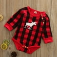 thumbnail image 2 of Christmas Baby Romper Newborn Baby Boys Red Plaid Long Sleeve Jumpsuit Infant Deer Onesies Winter Clothes, 2 of 7