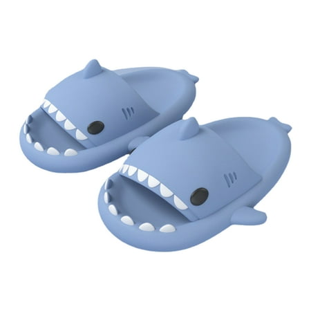 

ibaste Open Toe Summer Slippers | Couple Bathroom Slippers | Cute Cartoon Sharks Shower Slippers Non-Slip and Soft Soft Shower Sandal for Women Men