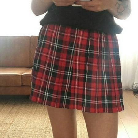 Elie Tahari Cotton Skirt - High quality school uniform skirt arrival plaid short skirt pleated cotton skirt women casual mini skirt Size S