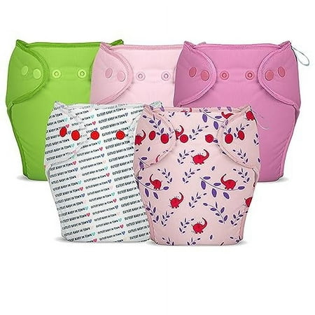 Bumberry New & Improved Smart Nappy For New Born Baby (LXL |10-18 months) | Holds Upto 3 Pees With Extra Absorbtion & 100% Leak Protection All in One Cloth Diaper For Just Borns - 5 Pcs Pack