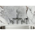 thumbnail image 3 of Kingston Brass KS2331TKL Hallerbos Two-Handle 4-Hole Deck Mount Bridge Kitchen Faucet with Brass Side Sprayer in Polished Chrome, 3 of 8