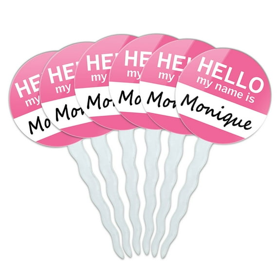 Monique Hello My Name Is Cupcake Picks Toppers - Set of 6