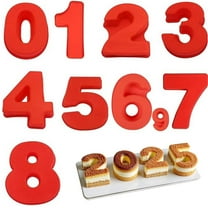 10 Inch 9 pieces Large Size Number Moulds Baking Forms Silicone Number Mold Cake Pan (10 inch)