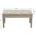 thumbnail image 2 of Kmax Tufted Entryway Bench, Upholstered Rustic Ottoman Bench, 31.5" x 15.75" x 15.7" Beige, 2 of 15
