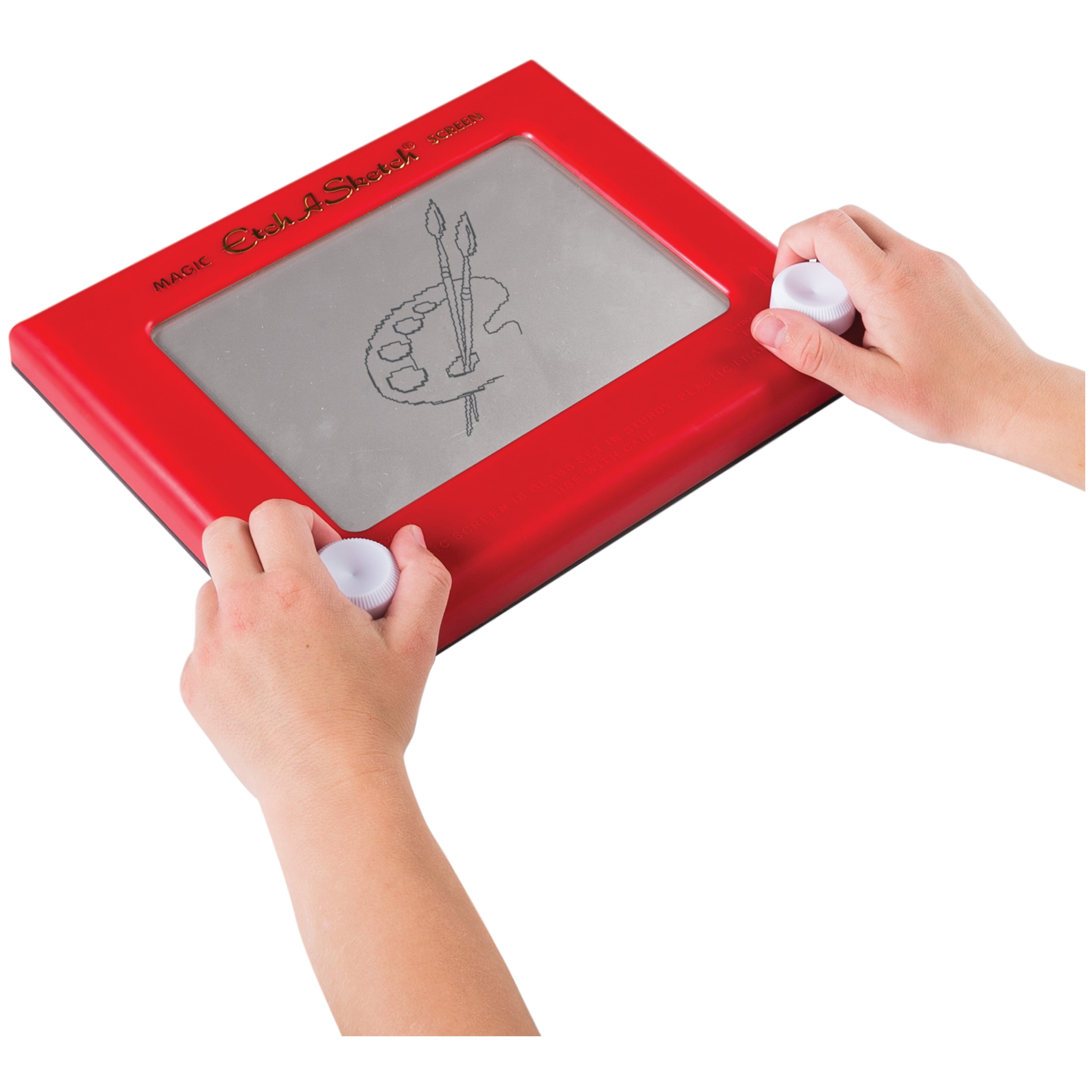 Etch A Sketch Toy On White Stock Photo - Download Image Now - Etch