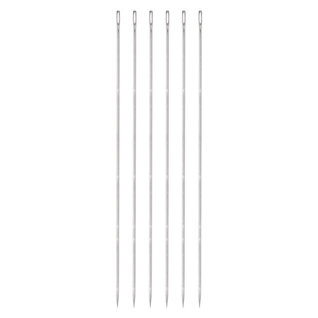 Unique Bargains 12 Inch Upholstery Needles Stainless Steel Large Eye Stitching Needles 6 Pack