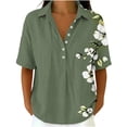 thumbnail image 4 of Zulora Women's Short Sleeve Hawaiian Shirt Casual Floral Button Down Vacation Tops, 4 of 8