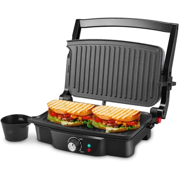 Maker,  2 Slice  Press Grill,  Sandwich Maker Non- Coated Plates, Opens 180 Degrees for Cooking Breakfast Snacks