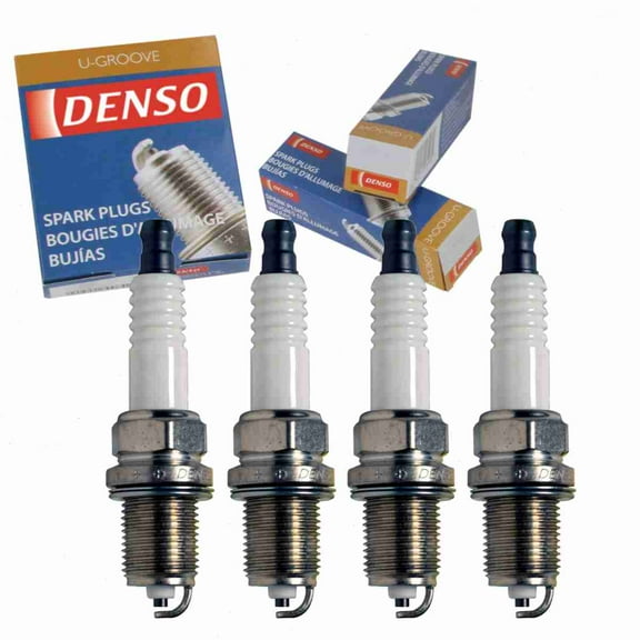 4 pc DENSO Standard U-Groove Spark Plugs compatible with Toyota Corolla 1.6L L4 1988-1992