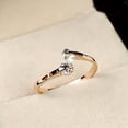 thumbnail image 3 of Opolski Bague d'Articulation Ouverte Brillante Réglable pour Femmes avec Deux Zircons Incrustés, Bijou de Mode, 3 of 7