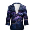 thumbnail image 4 of Vekome Blouses for Women Plus Size Plus Size 3/4 Sleeve T Shirts Collared Elegant Pullover Satin Print Summer Tops, 4 of 6
