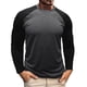 thumbnail image 1 of Blusas y camisas de manga larga con cuello redondo para hombre, blusa informal de poliéster con bloques de color y manga larga con cuello redondo., 1 of 6