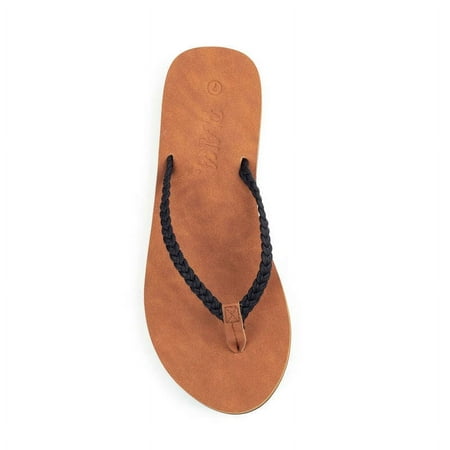 

Plaka Womens Coral Hand Woven Sandals Classic Black 7 M US
