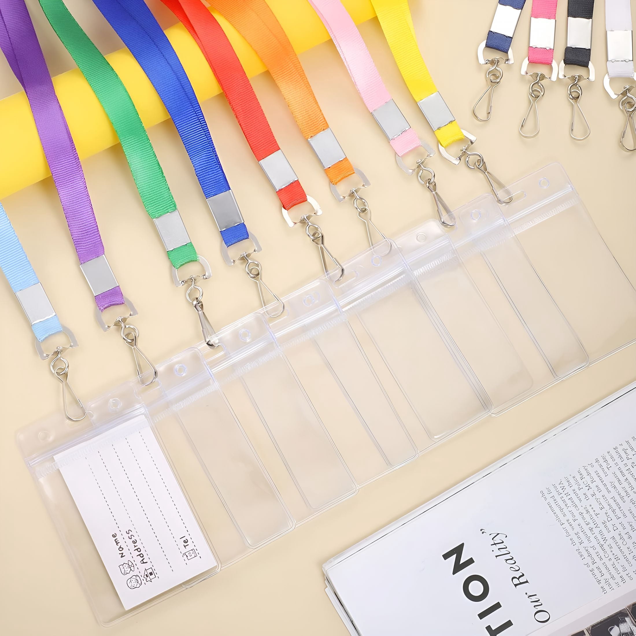 TUWAFE 24 Pack Lanyards for Id Badges Cruise Lanyard for Ship Cards with Waterproof Id Badge Holder (Colorful)