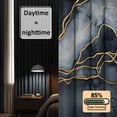 thumbnail image 3 of Marble Blackout Curtains for Bedroom/Living Room, Pinch Pleated Black Out Curtains, Navy Blue Modern Luxury Gold Texture Room Darkening Window Drapes with Hooks 2 Panels, 39"x70", 3 of 8