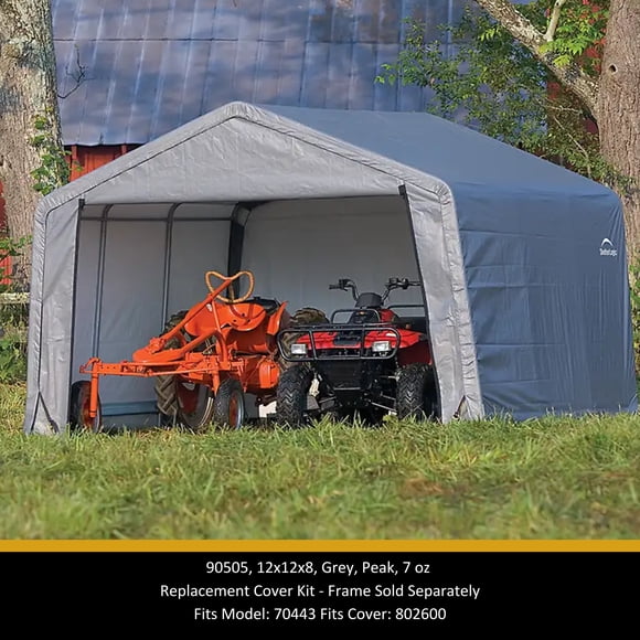 Shed-in-a-Box 12 x 12 x 8 ft Replacement Cover Kit 7 oz. Gray (Frame not included)