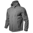 thumbnail image 4 of Hsovts Men Tactical Fleece Lined Softshell Hooded Jacket Waterproof Windproof Coat Military Outdoor Hiking Fall Winter Jackets Gray XL, 4 of 4