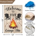thumbnail image 4 of Camper Camping Garden Flag for Campsite Vertical 12.5x18 Double Sided, Welcome to Our Camp Site Small Camping Flags Outdoor Fire Pit Camper Camping Campsite Decoration (ONLY FLAG), 4 of 6