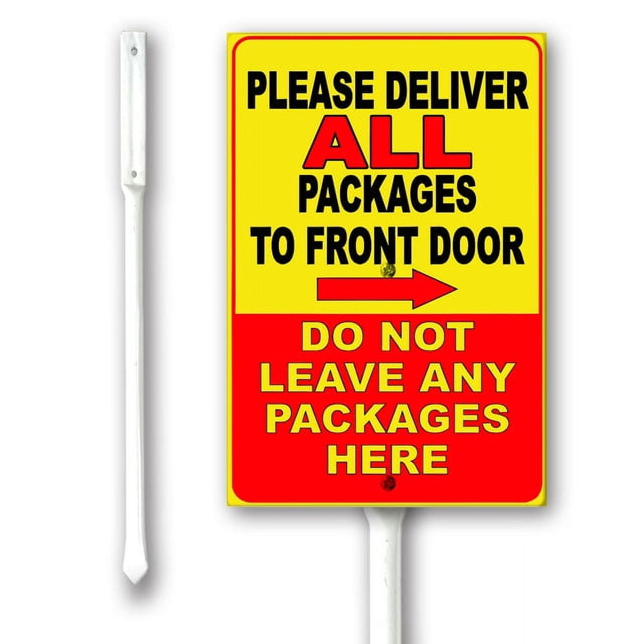 2 Pack) Metal Leave Packages Here Sign, Package Delivery 4 thumbnail image
